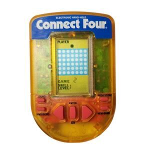 Milton Bradley Vintage Electronic Handheld Connect Four Game Clear 1995 Preowned
